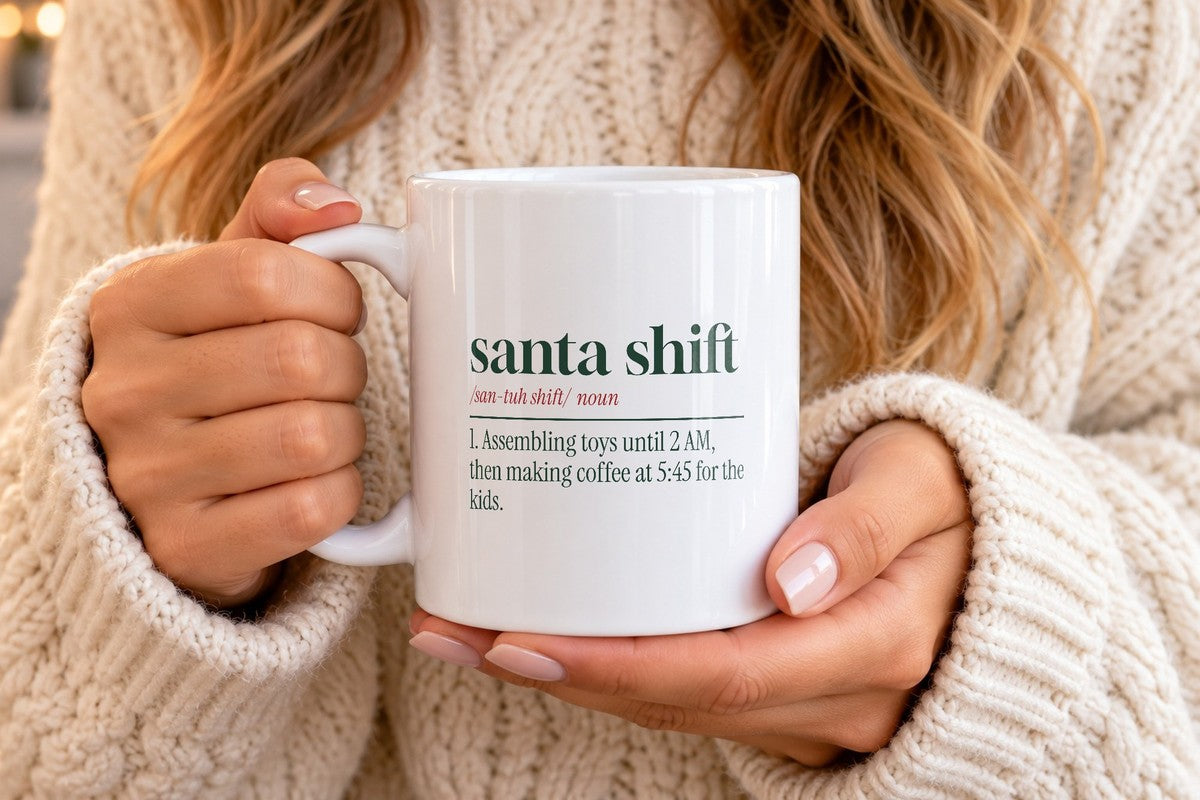 Funny Christmas Coffee Mug Santa Shift Dictionary For Parents - photo 4