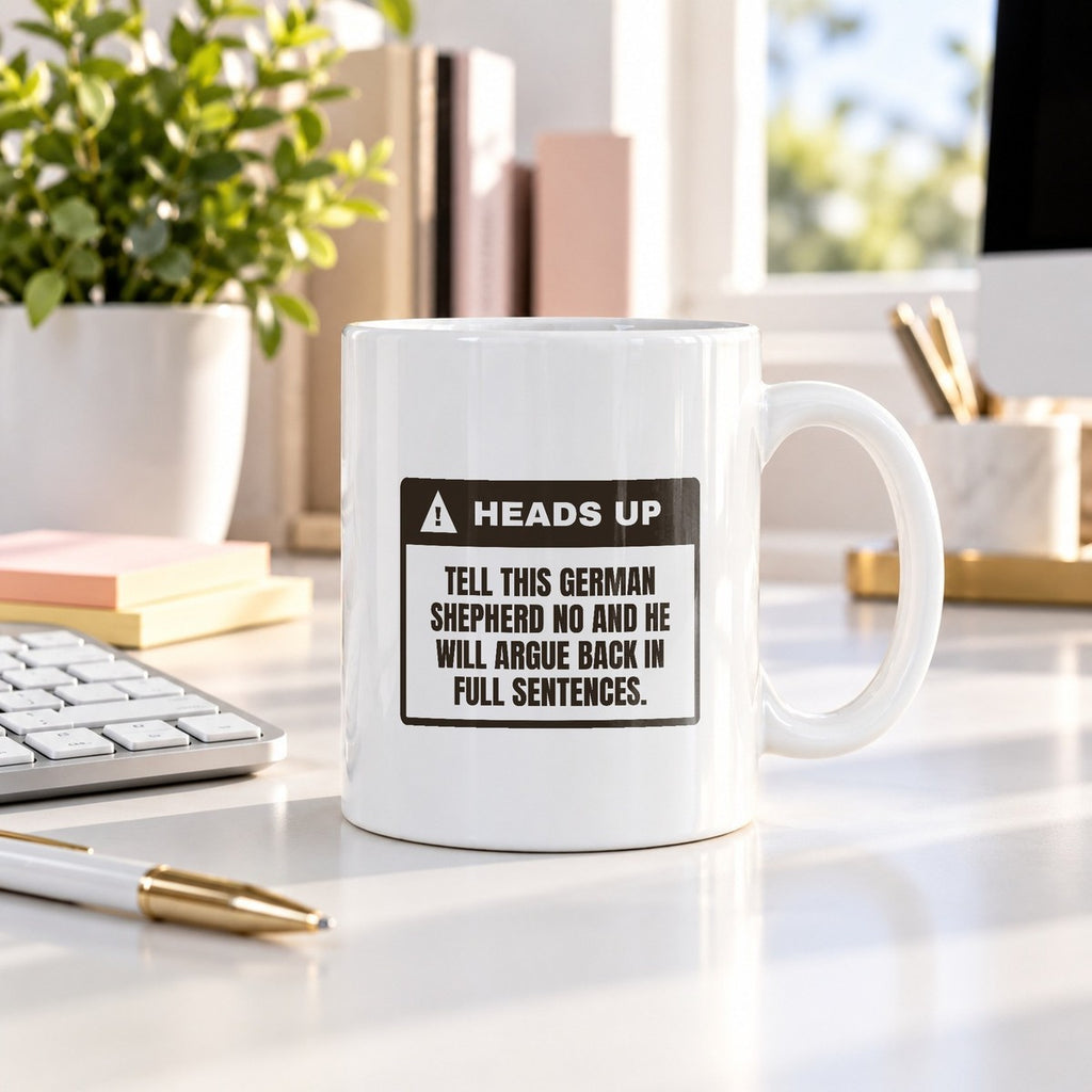 Funny German Shepherd Coffee Mug Says No Back In Full Sentences - photo 1