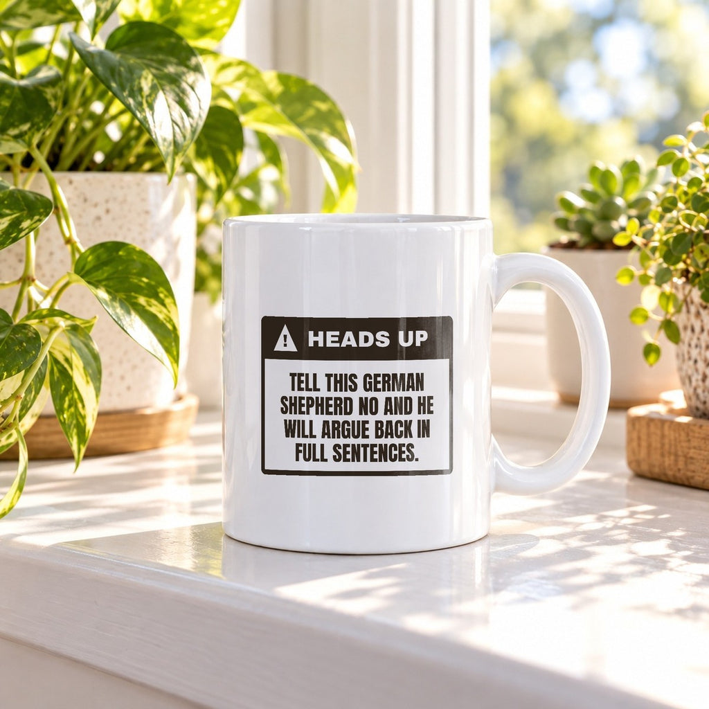 Funny German Shepherd Coffee Mug Says No Back In Full Sentences - photo 3