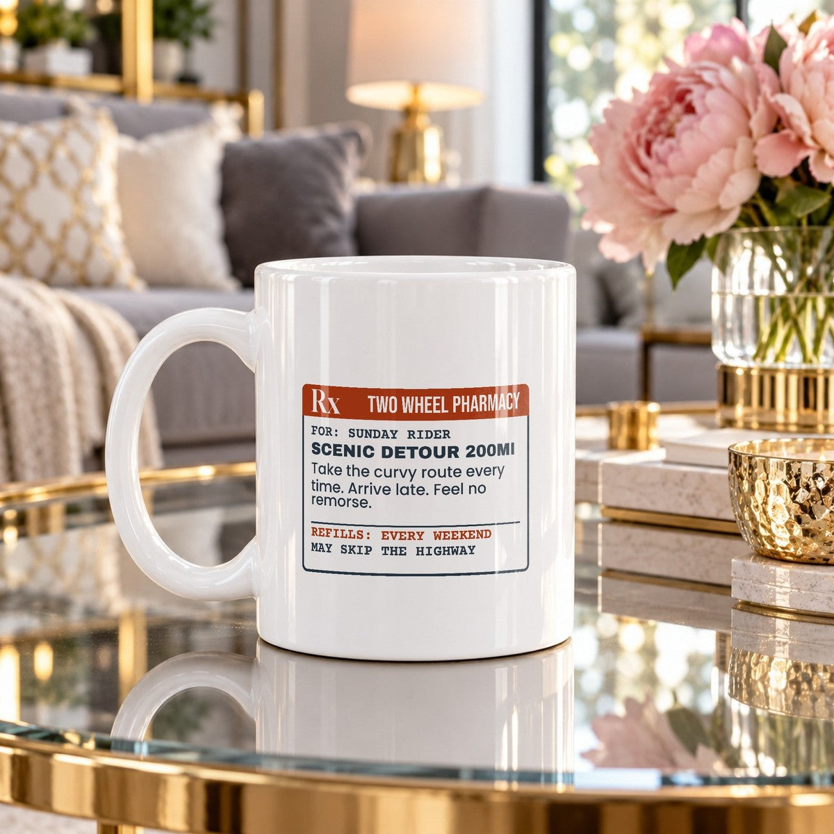 Funny Motorcycle Coffee Mug Scenic Detour Prescription For Riders - photo 4