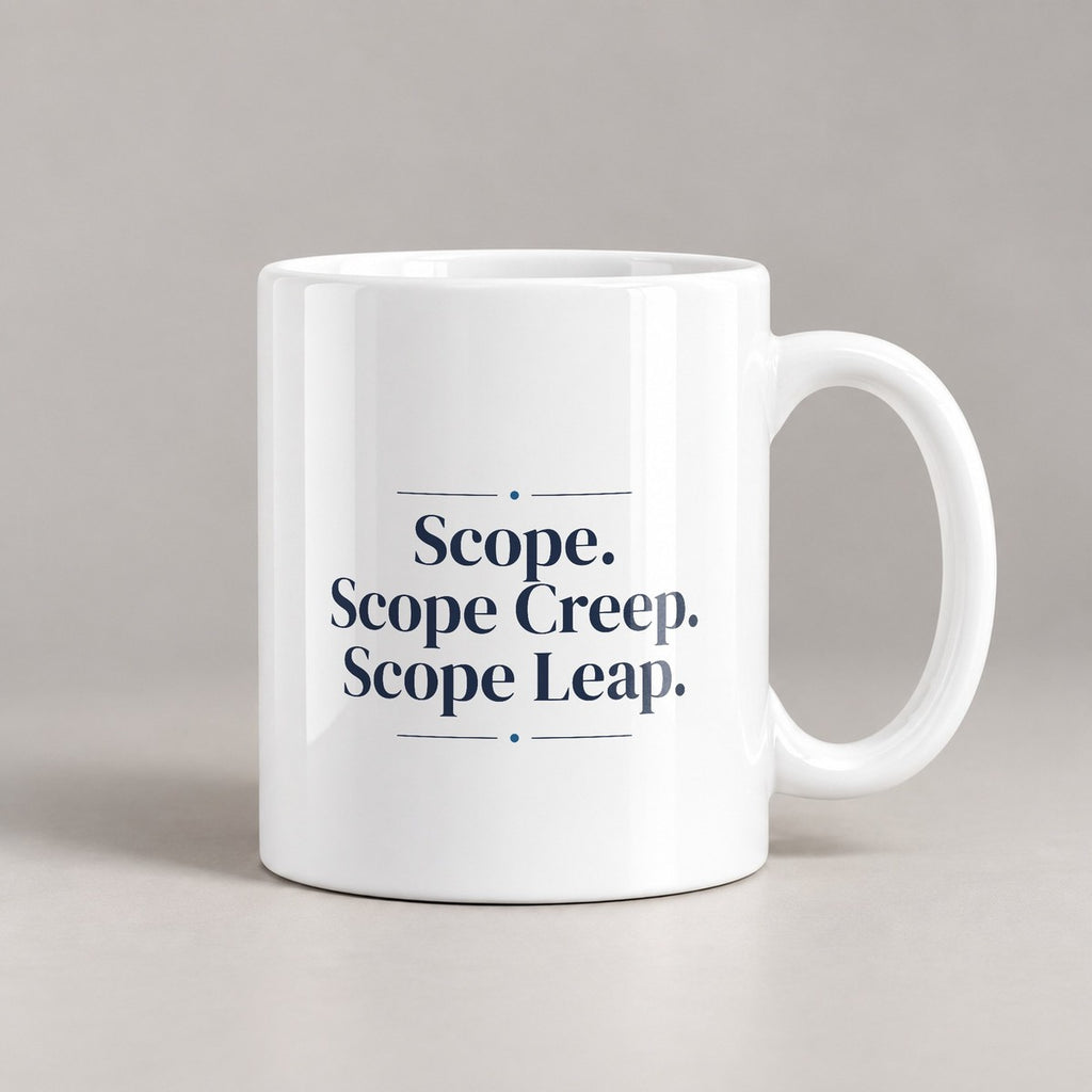 Funny Project Manager Coffee Mug Scope Creep Scope Leap For PMs - photo 1