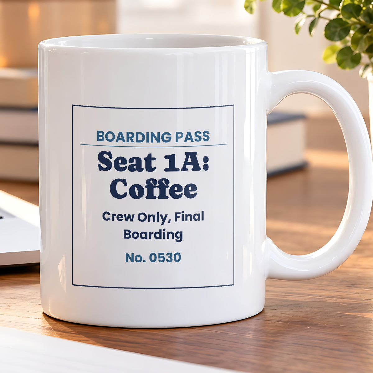 Funny Flight Attendant Coffee Mug Seat 1A Coffee Boarding Pass - photo 5
