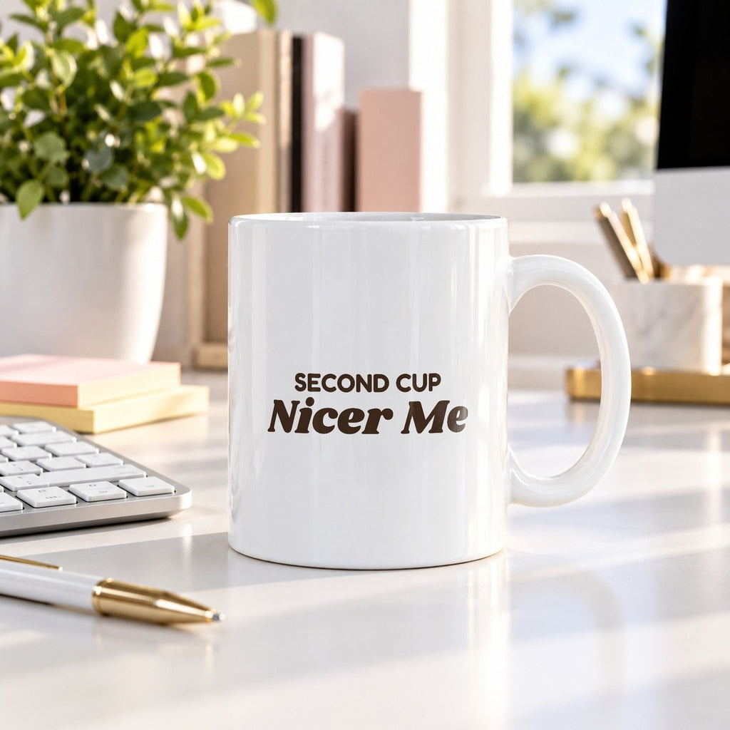 Funny Coffee Lover Mug Second Cup Nicer Me For Coffee Drinkers - photo 3