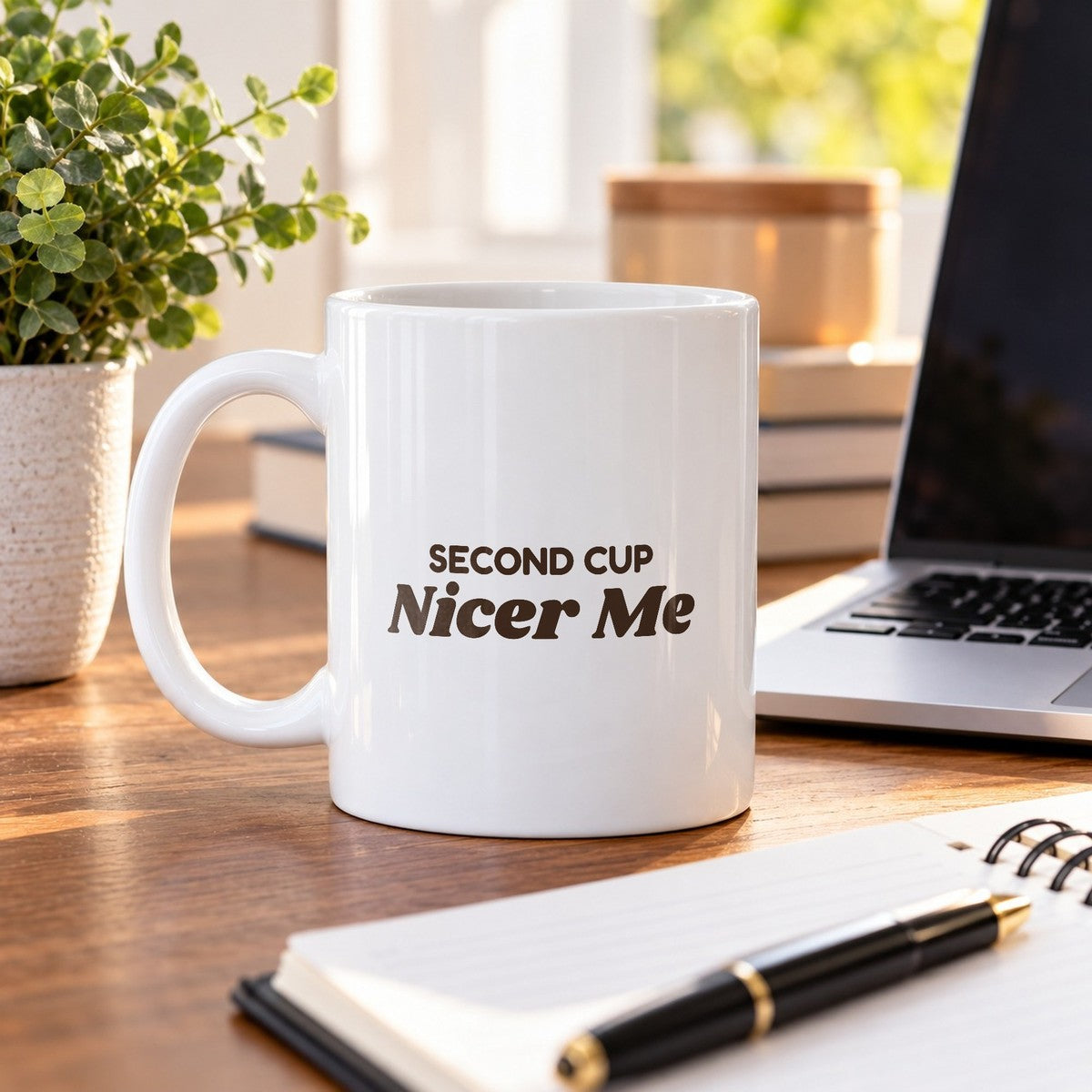 Funny Coffee Lover Mug Second Cup Nicer Me For Coffee Drinkers - photo 4