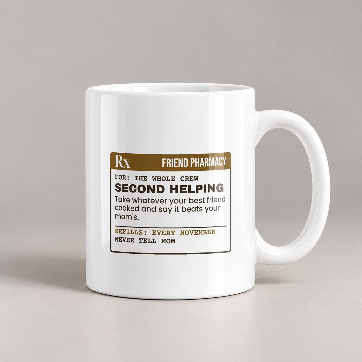 Funny Friendsgiving Coffee Mug Second Helping Say It Beats Mom's - photo 1
