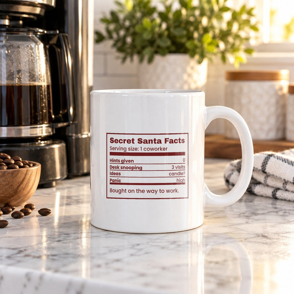 Funny Christmas Coworker Coffee Mug Secret Santa Facts Label - photo 2