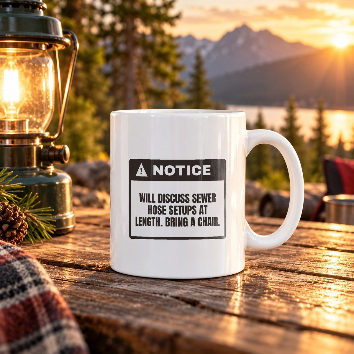 Funny RV Owner Mug Notice Will Discuss Sewer Hoses - photo 2