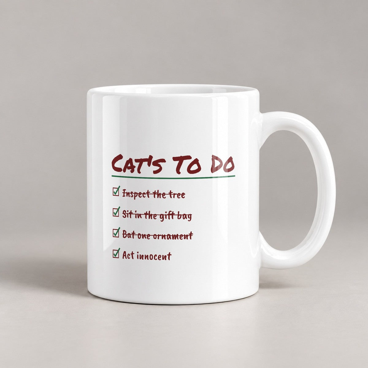 Funny Christmas Cat Coffee Mug Sit In The Gift Bag Act Innocent - photo 3