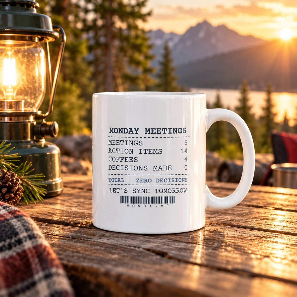 Funny Office Coffee Mug Six Meetings Zero Decisions Receipt - photo 1