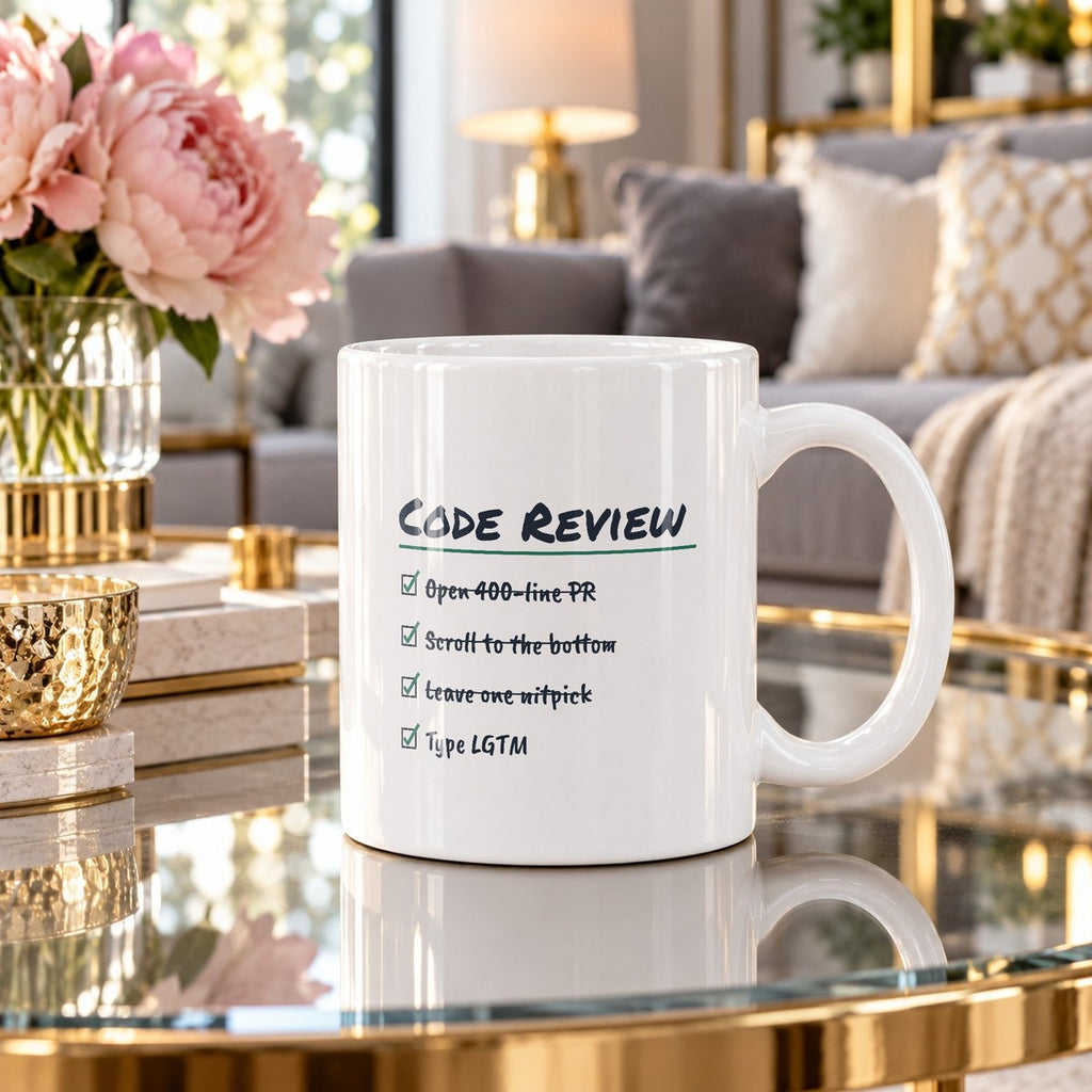 Funny Software Developer Coffee Mug Code Review Checklist - photo 2