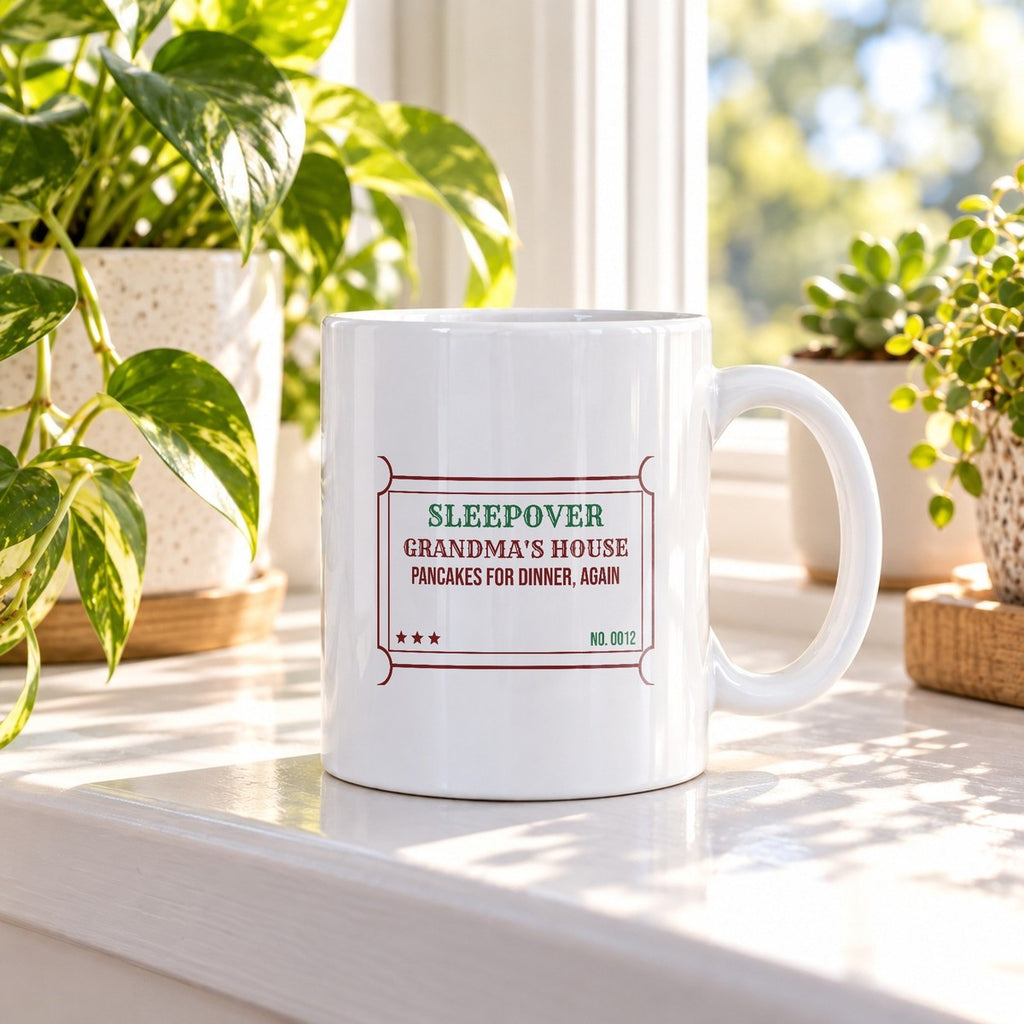 Christmas Coffee Mug Sleepover At Grandma's Pancakes For Dinner - photo 3