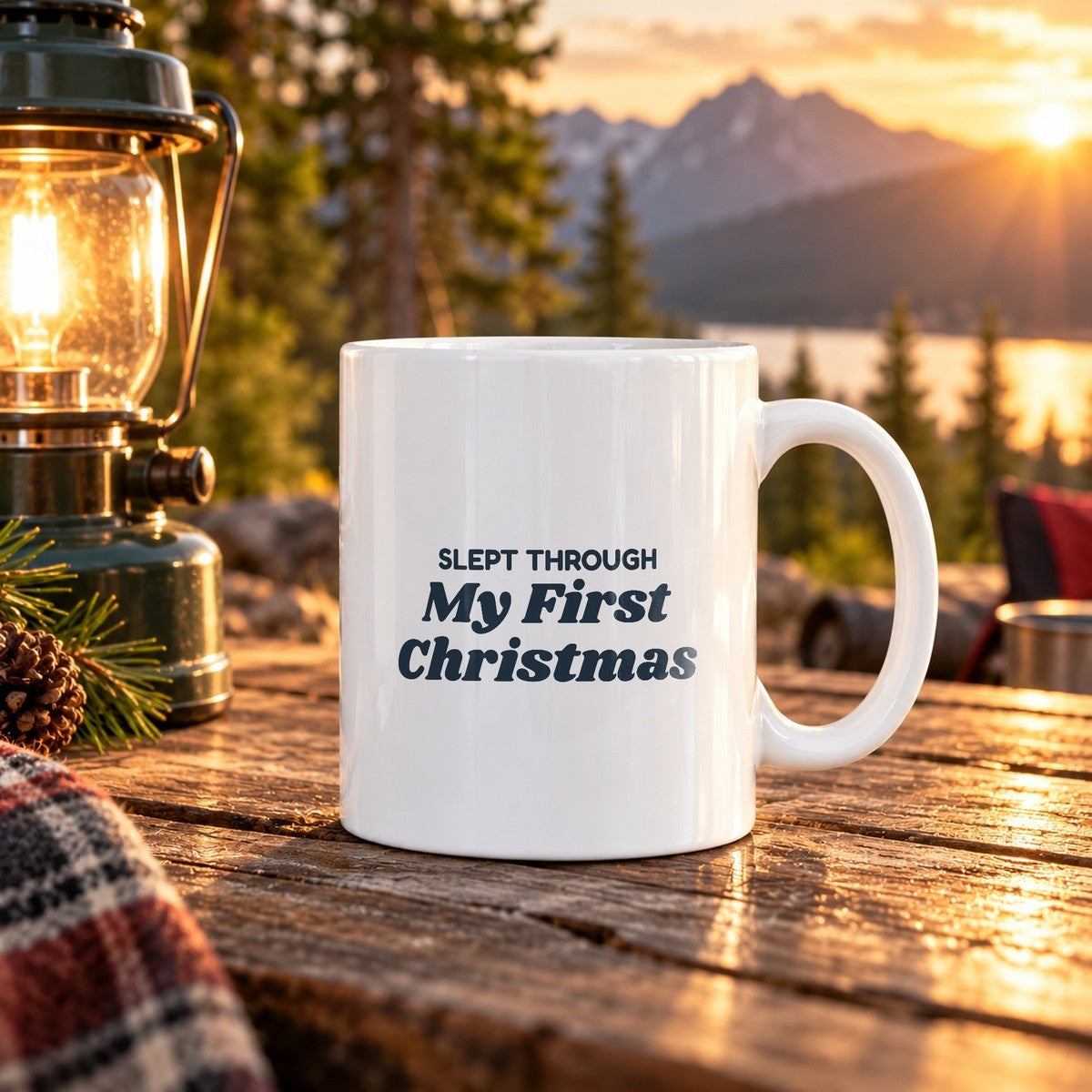 Funny Christmas Coffee Mug Slept Through My First Christmas Baby - photo 1