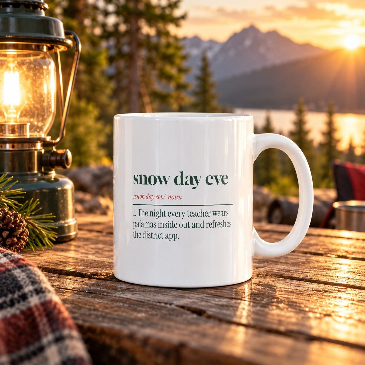 Funny Christmas Teacher Coffee Mug Snow Day Eve Definition - photo 2