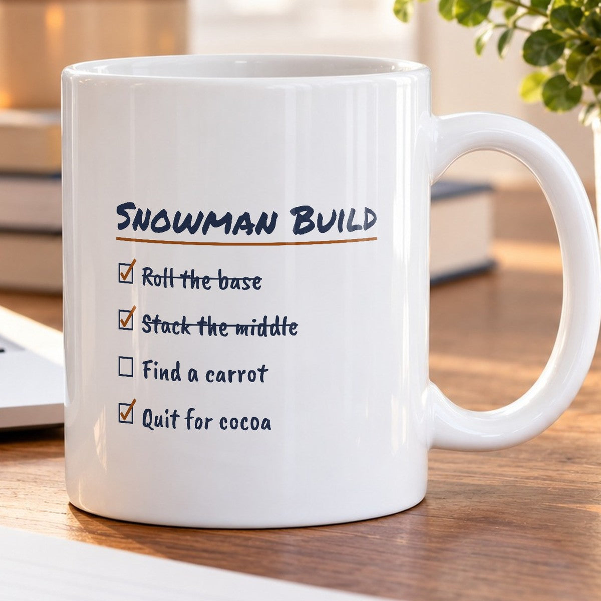 Funny Christmas Coffee Mug Snowman Build Checklist For Hot Cocoa Lovers - photo 5