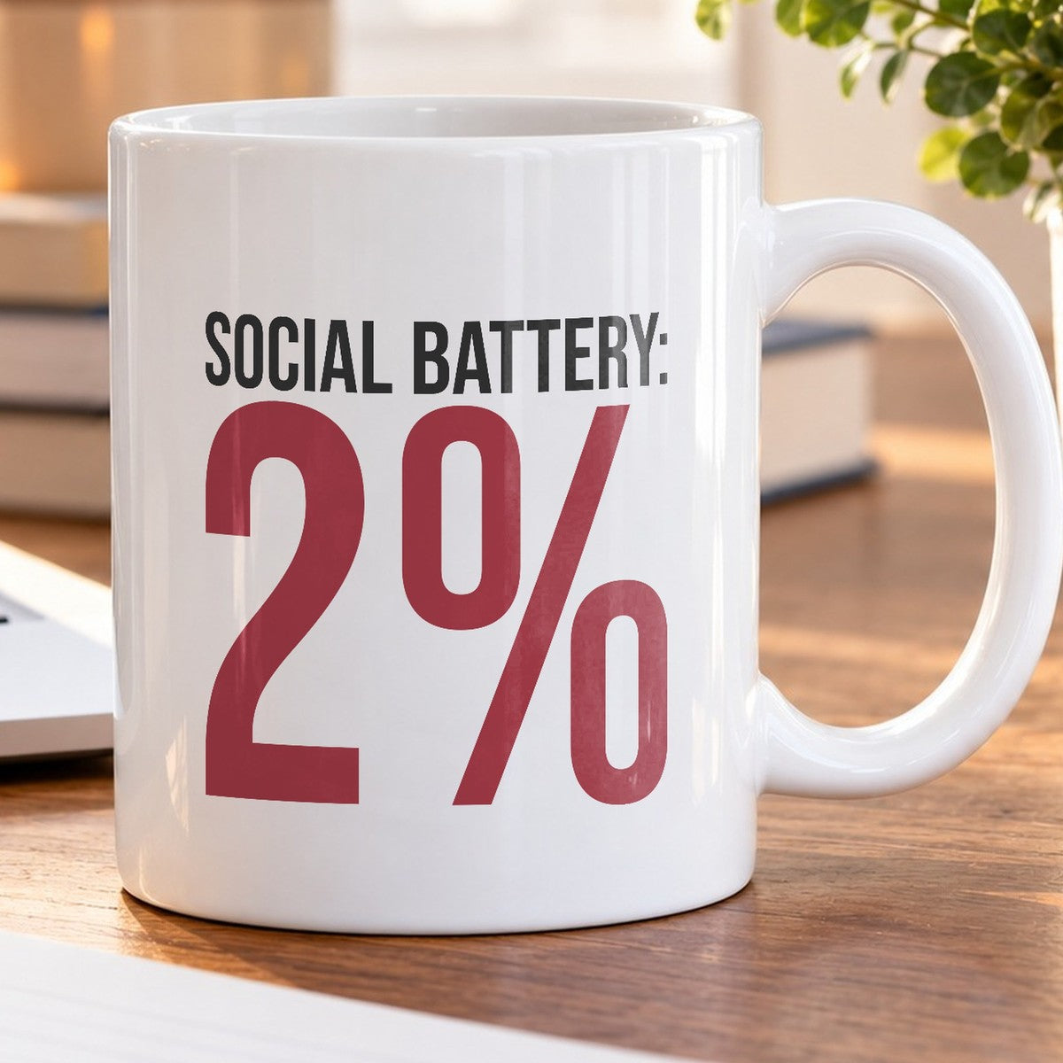 Funny Introvert Coffee Mug Social Battery 2% For Her Him - photo 5