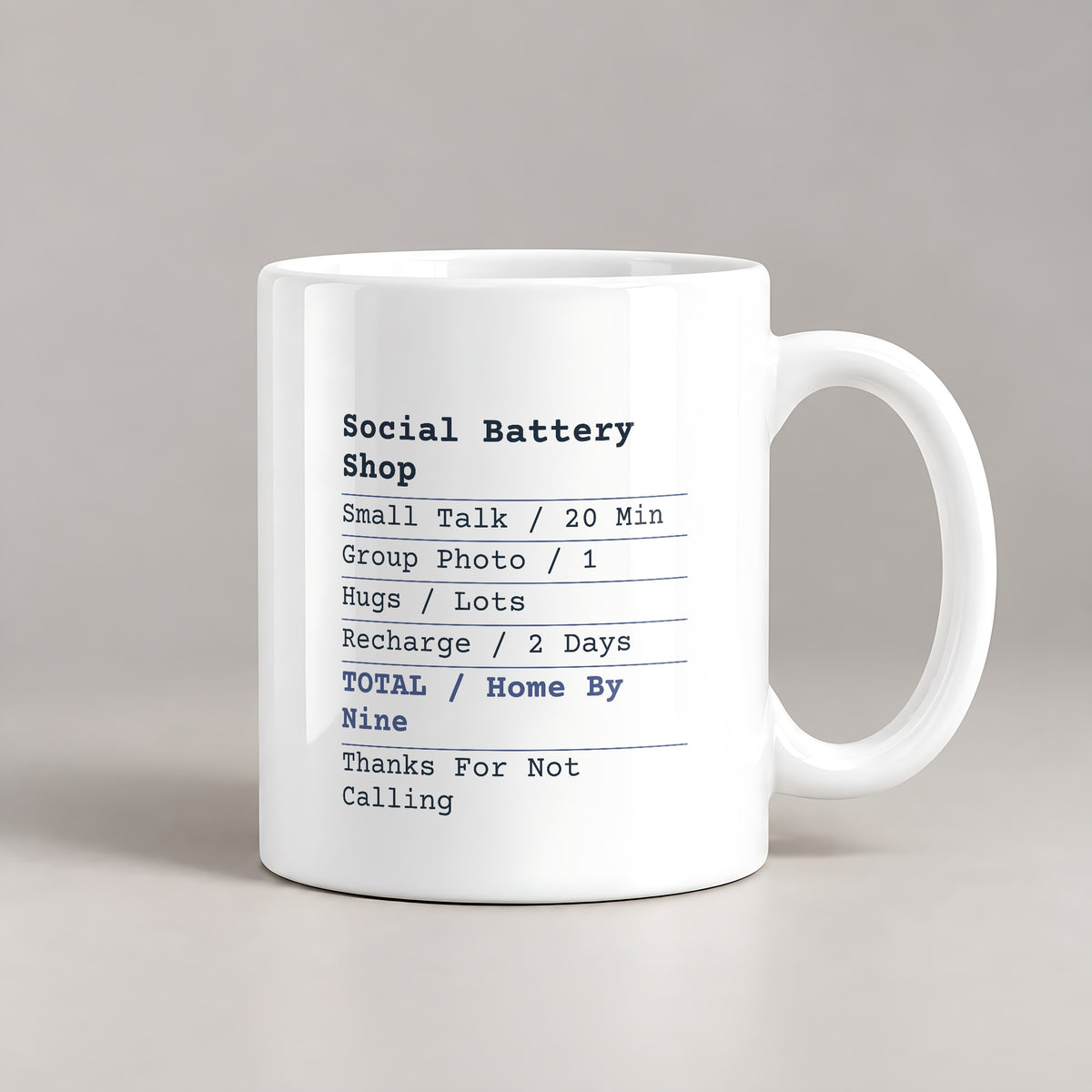 Funny Introvert Coffee Mug Social Battery Shop Receipt For Introverts - photo 2