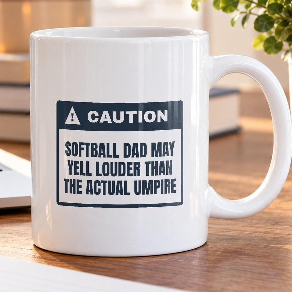 Softball Dad Caution Coffee Mug For Dad - photo 5
