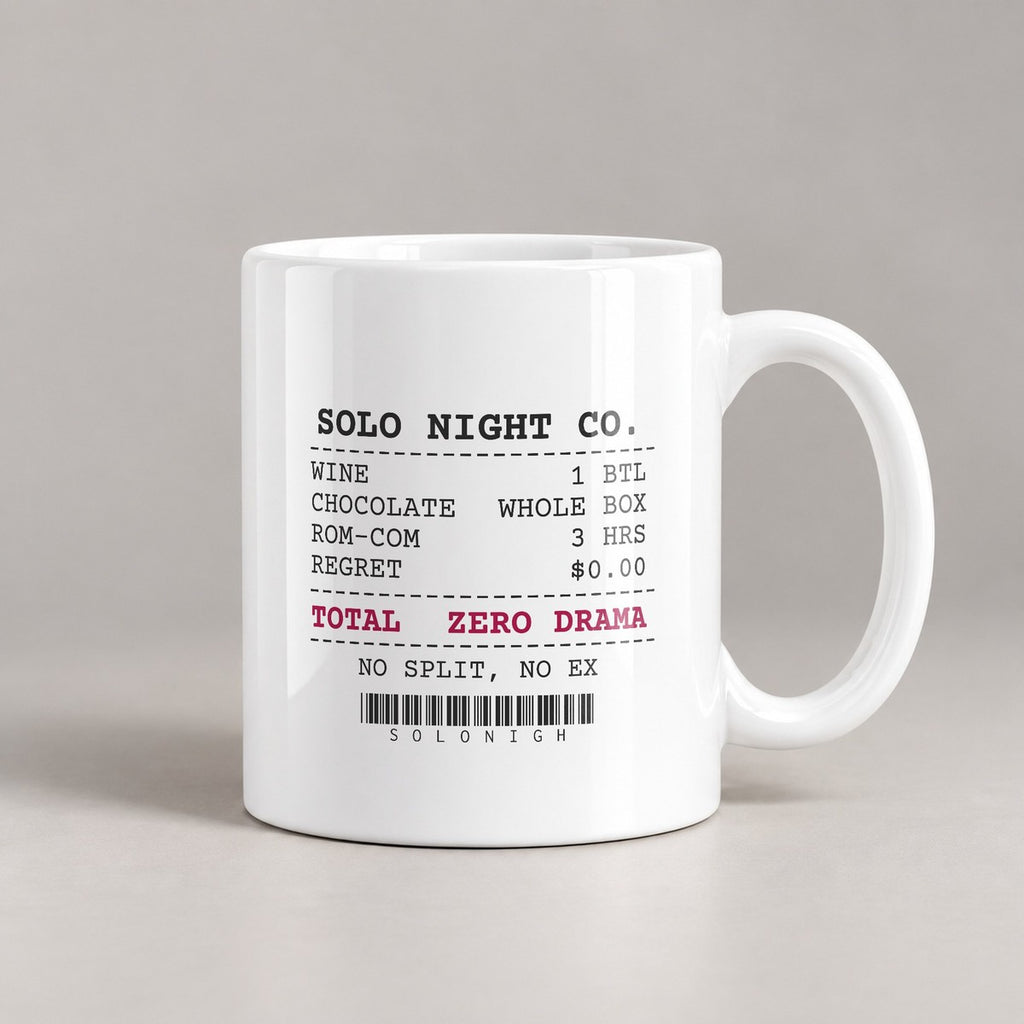 Funny Single Coffee Mug Solo Night Receipt Wine Chocolate For Her - photo 3