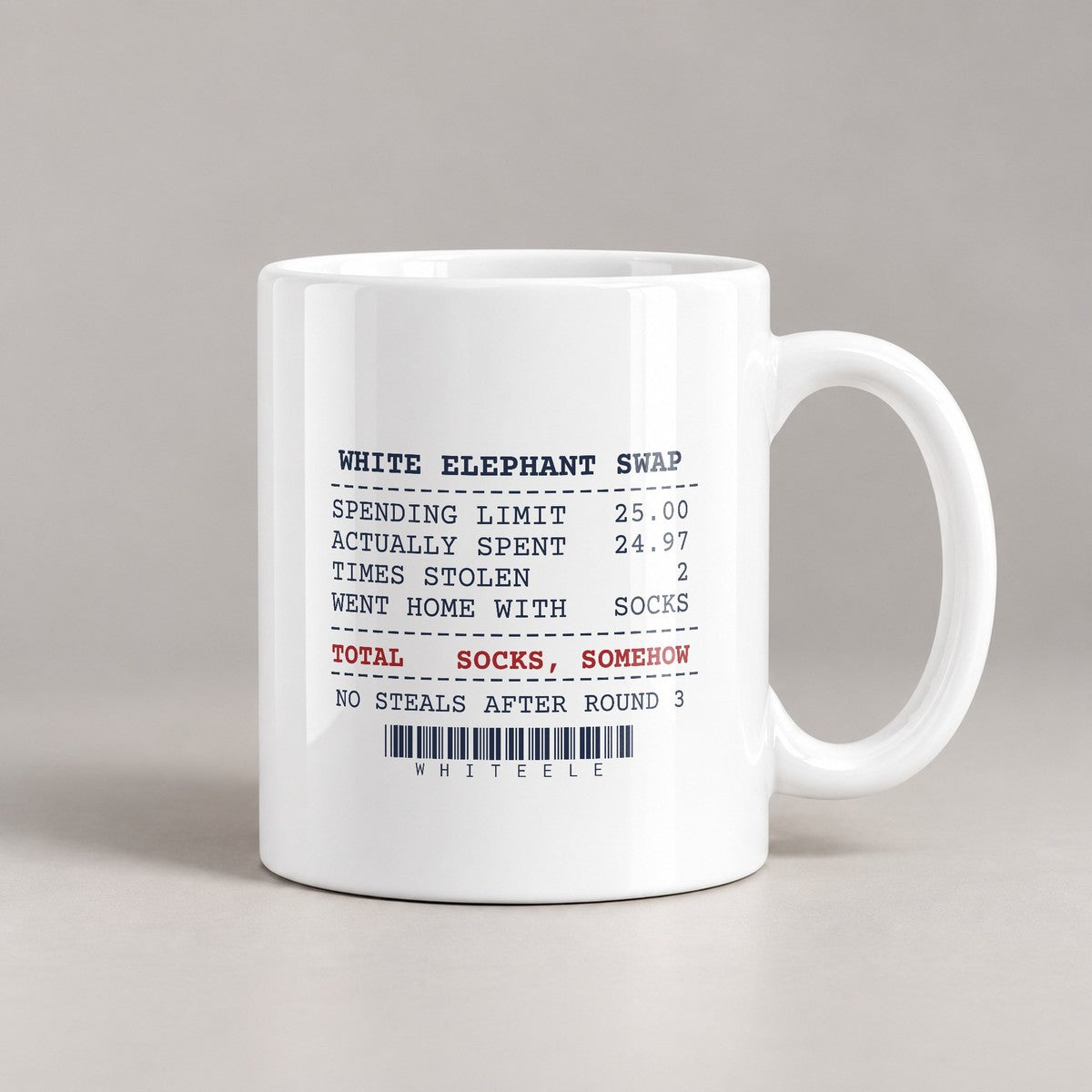 Funny White Elephant Coffee Mug Spent 24.97 Went Home With Socks - photo 2