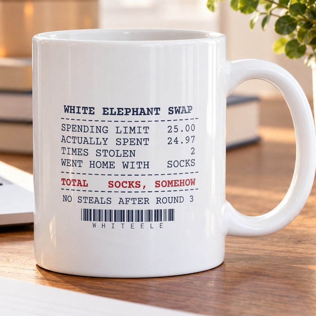 Funny White Elephant Coffee Mug Spent 24.97 Went Home With Socks - photo 5