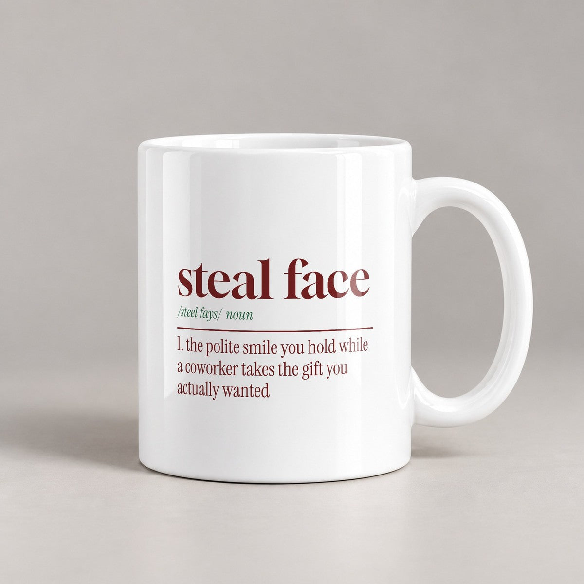 Funny White Elephant Coffee Mug Steal Face Dictionary Definition - photo 2