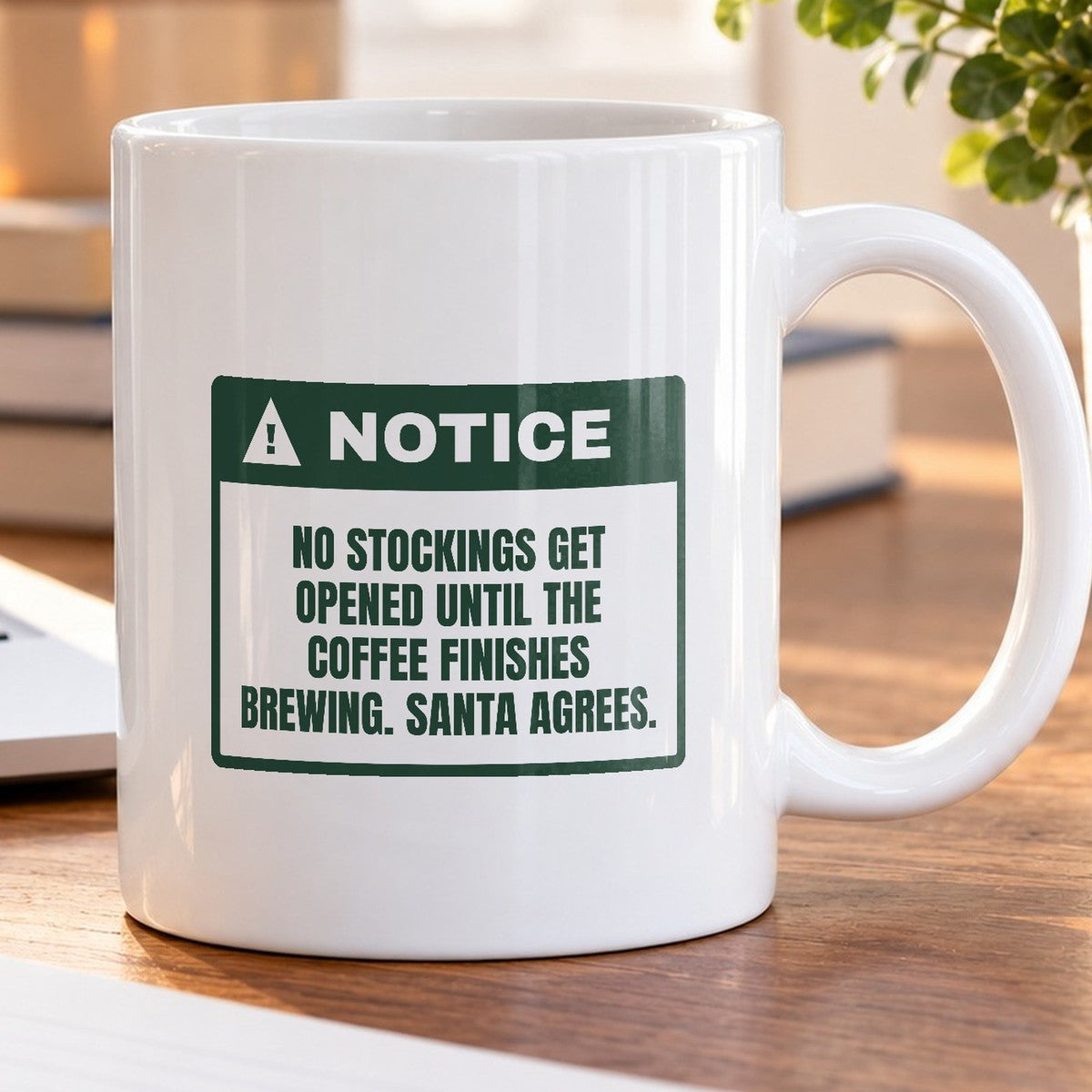 Funny Christmas Coffee Mug Stockings Wait Until The Coffee Brews - photo 5