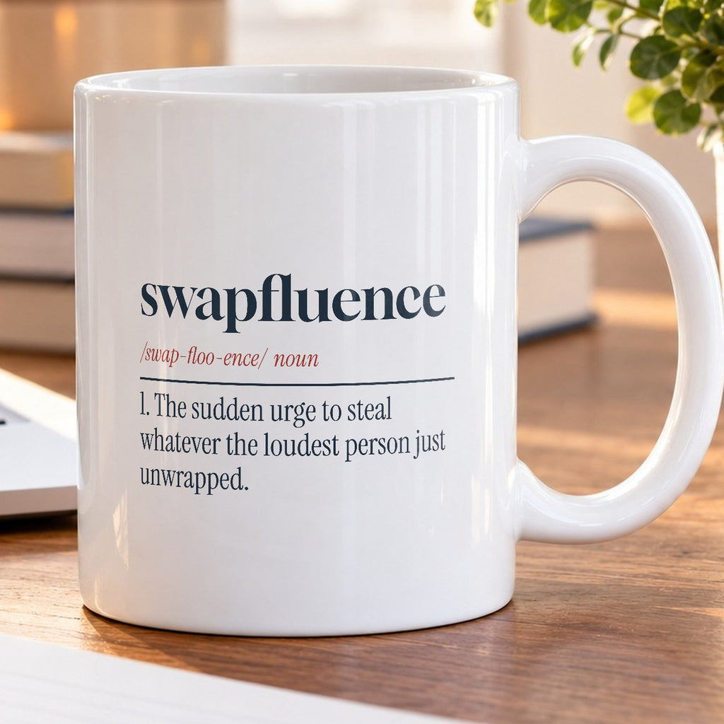 Funny White Elephant Coffee Mug Swapfluence Dictionary Definition - photo 5