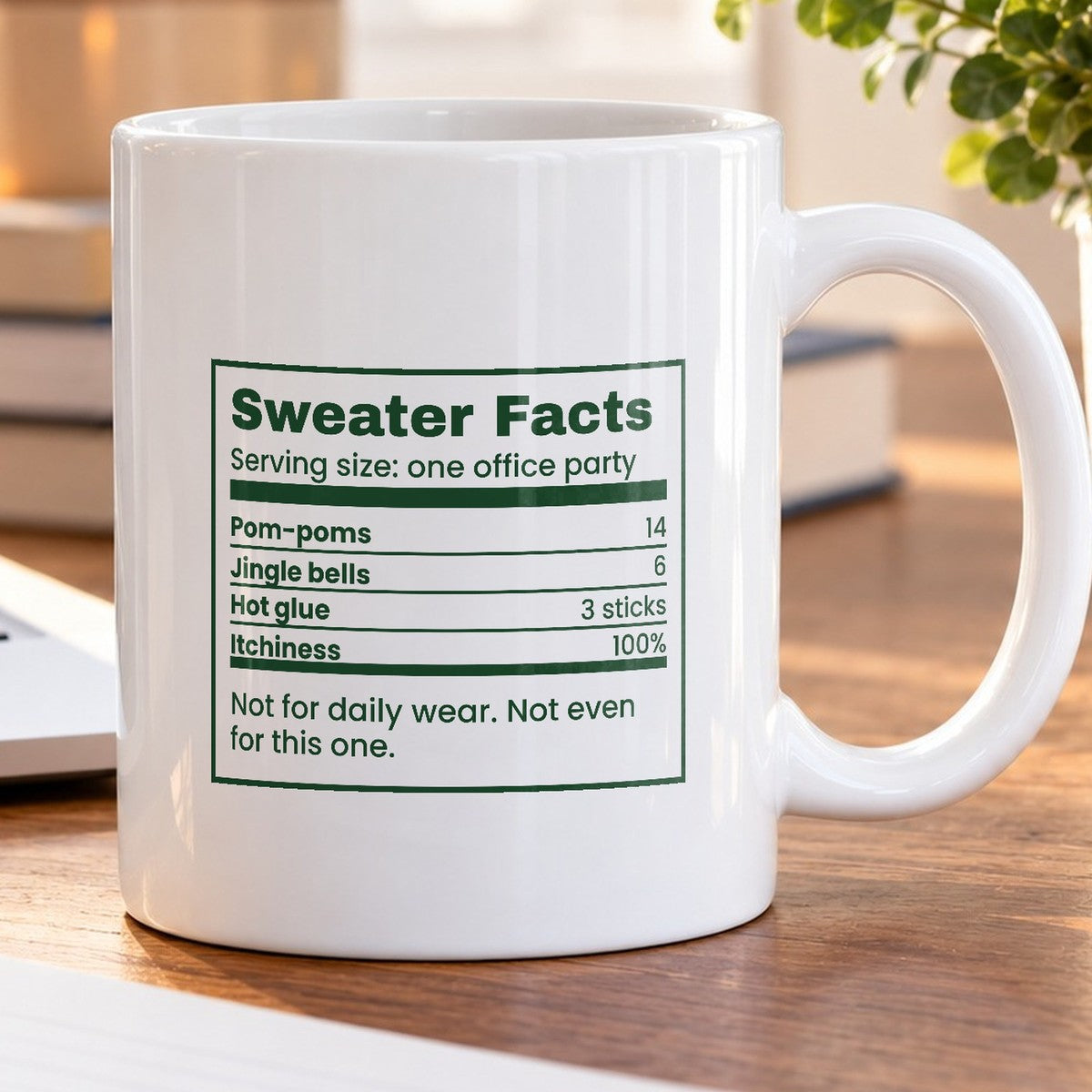 Funny Christmas Coffee Mug Sweater Facts Itchiness 100 Percent - photo 5