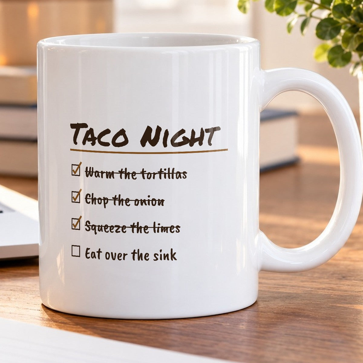 Funny Taco Night Coffee Mug Checklist Eat Over The Sink - photo 5