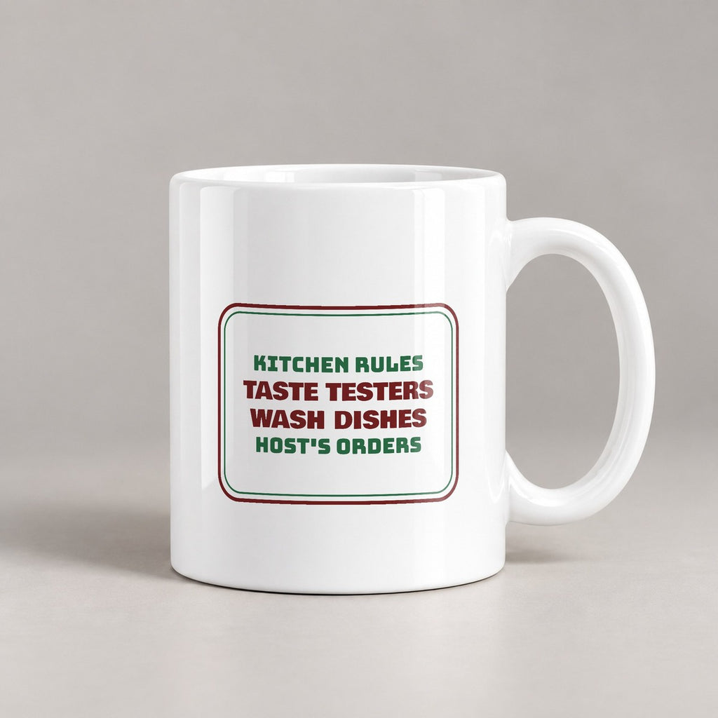 Funny Christmas Host Coffee Mug Taste Testers Wash Dishes Kitchen Sign - photo 2