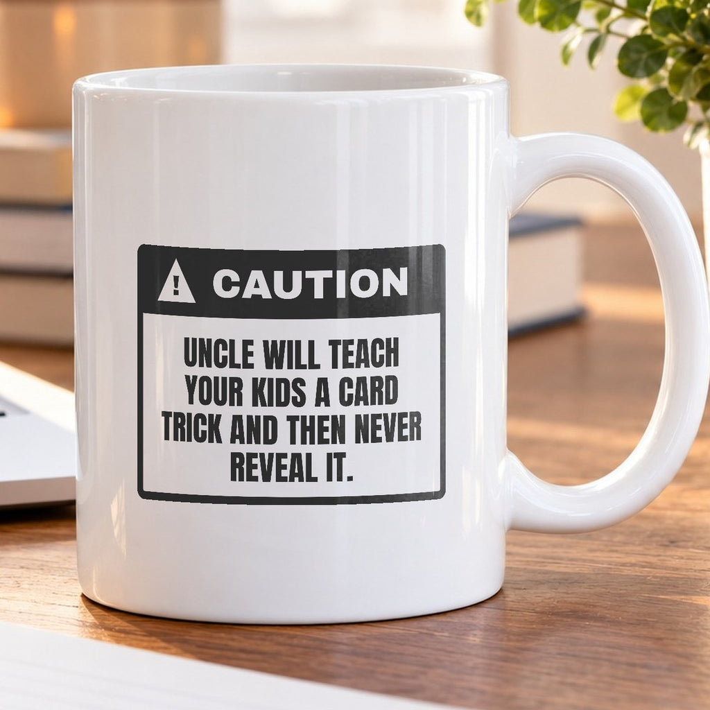 Funny Uncle Coffee Mug Teaches The Card Trick Never Reveals It - photo 5