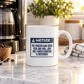 Funny IT Support Coffee Mug The Printer Senses Fear Warning Label - photo 1