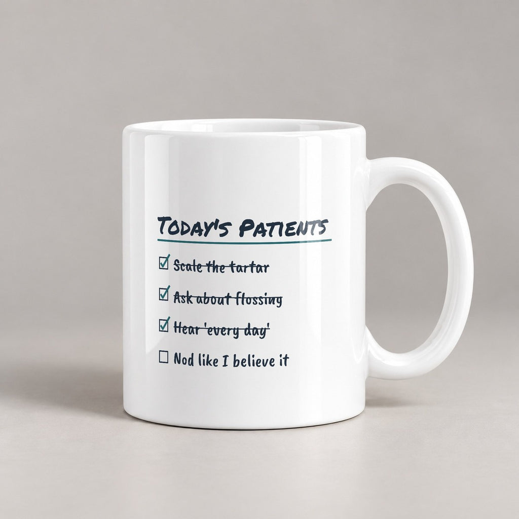 Funny Dental Hygienist Mug They Said They Floss Daily Checklist - photo 3