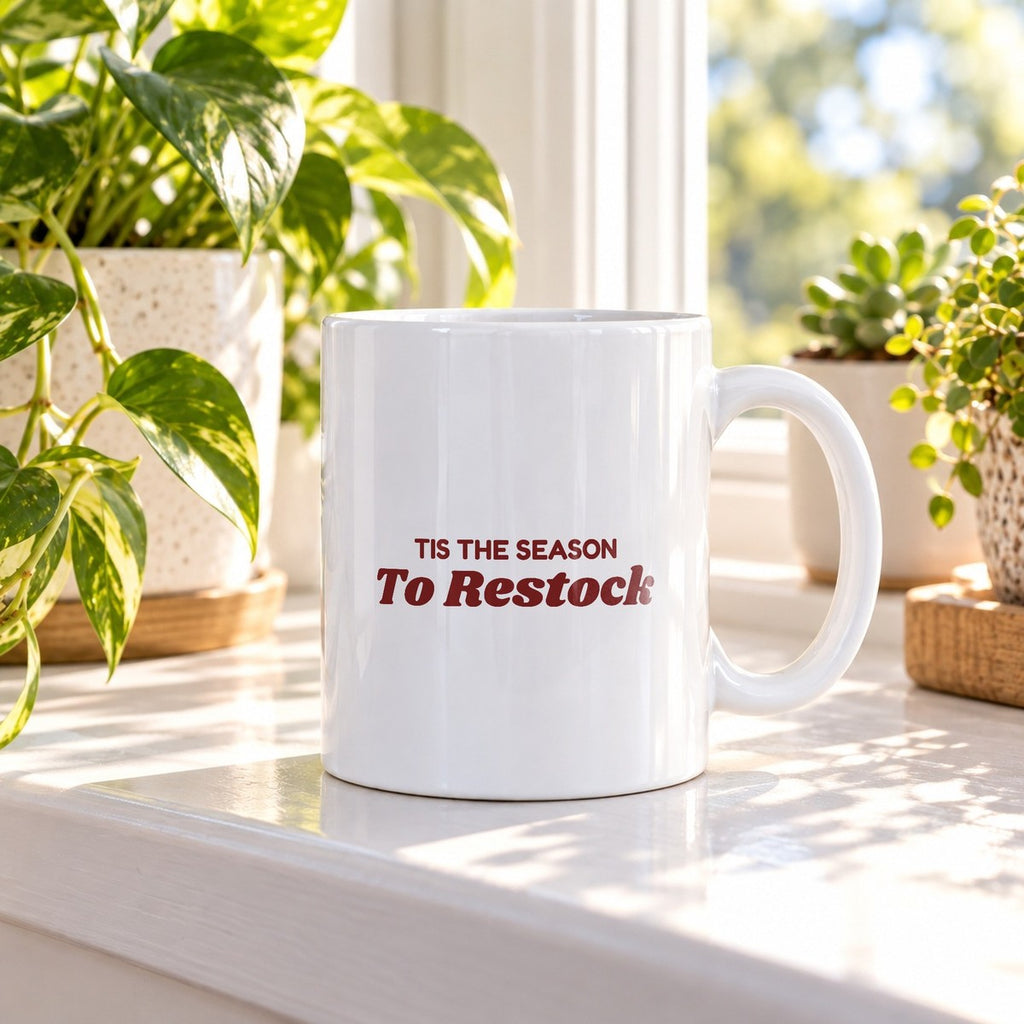 Funny Retail Christmas Coffee Mug Tis The Season To Restock - photo 1