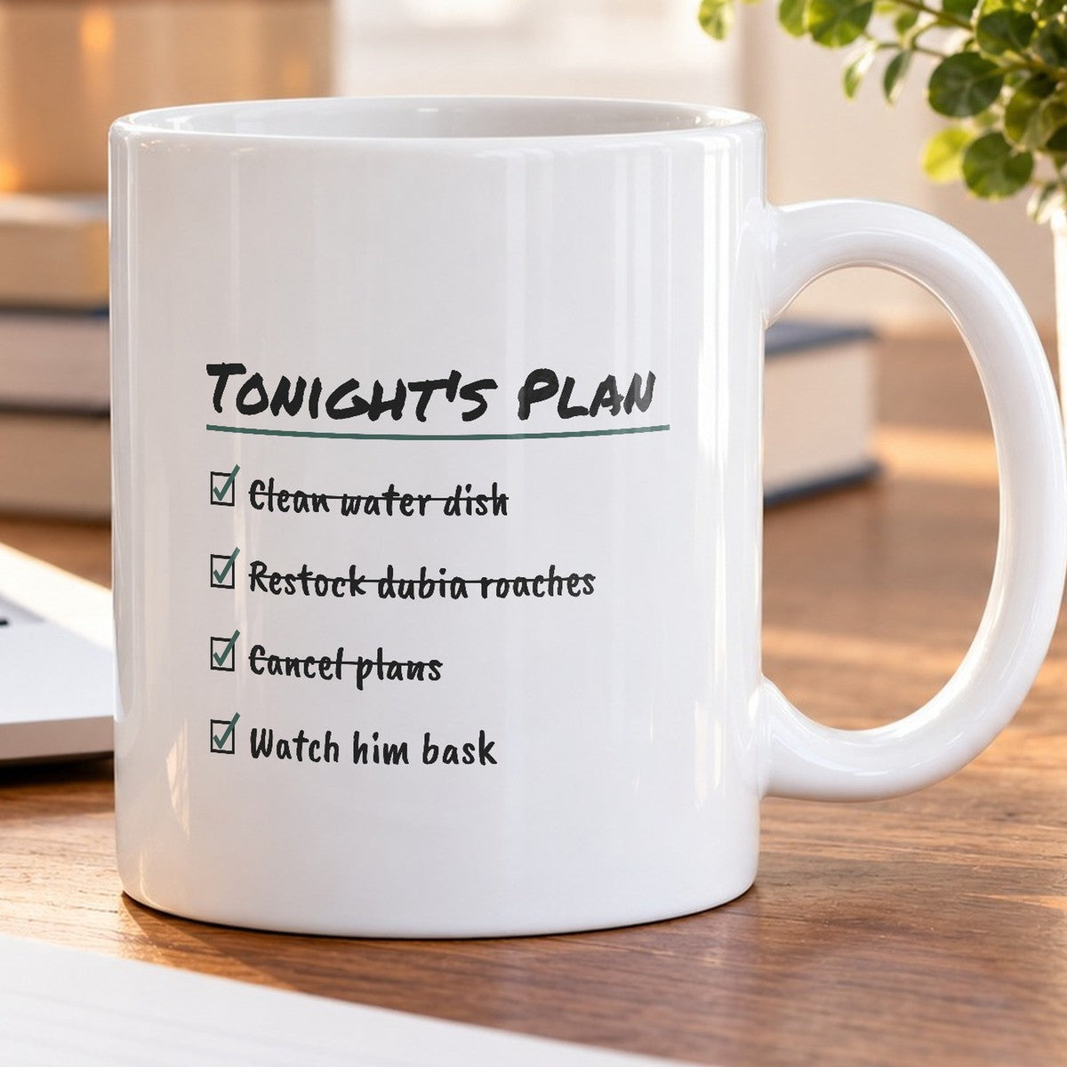 Reptile Owner Coffee Mug Tonight's Plan Bask - photo 5
