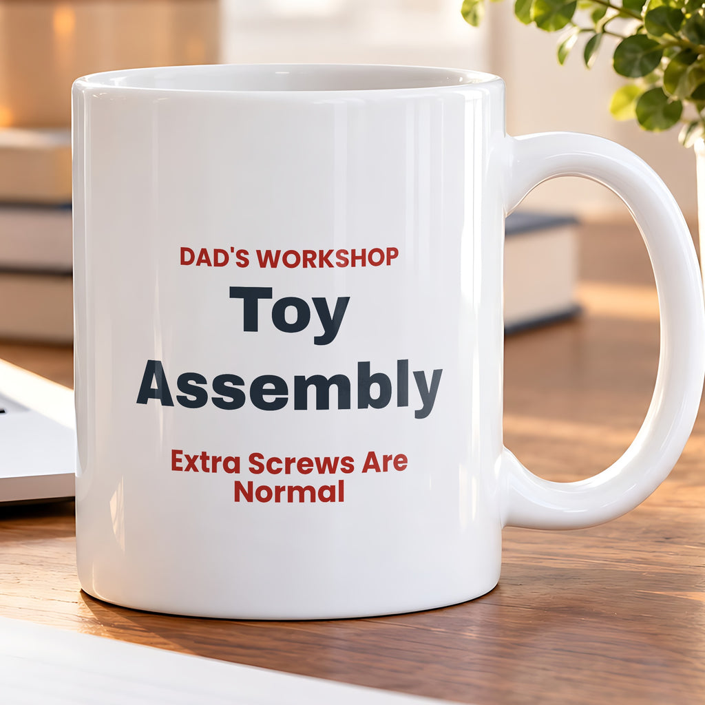 Funny Dad Christmas Coffee Mug Toy Assembly Extra Screws Are Normal - photo 5