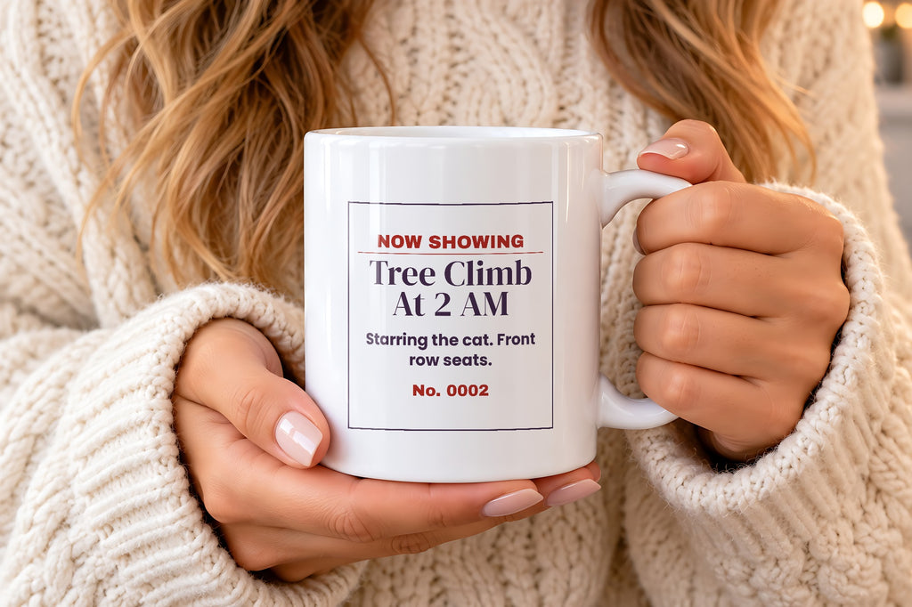 Funny Christmas Cat Coffee Mug Nightly Tree Climb Ticket For Cat Owners - photo 1