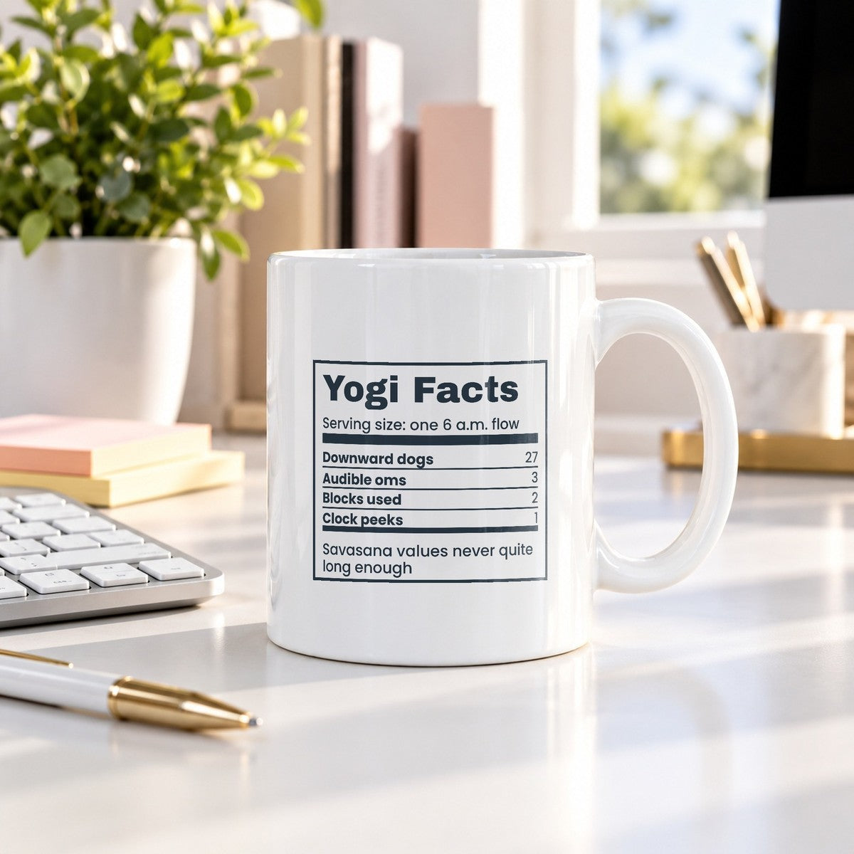 Funny Yoga Mug Yogi Facts Nutrition Label For Yoga Teachers - photo 3