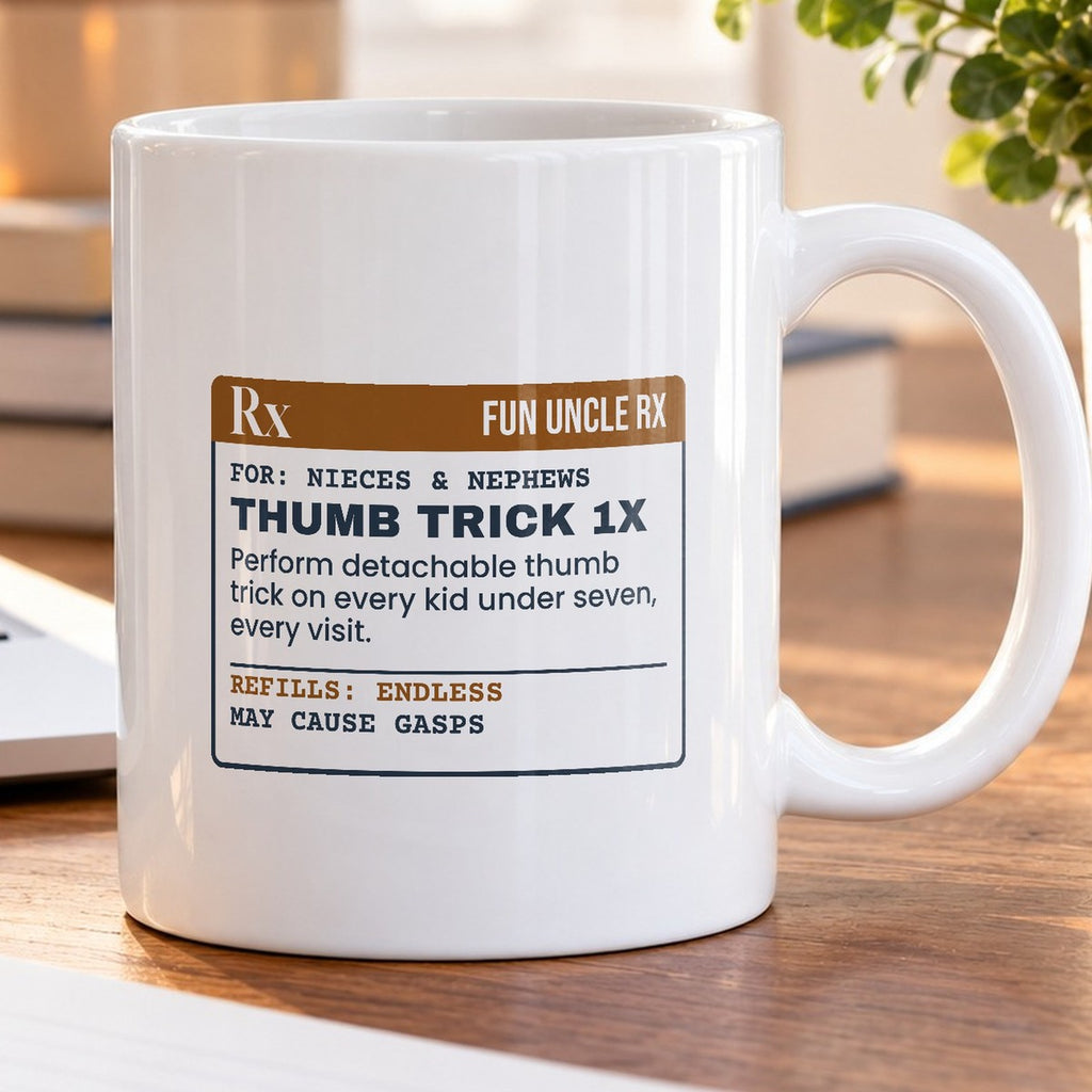 Funny Uncle Mug Detachable Thumb Trick Prescription For Uncles - photo 5