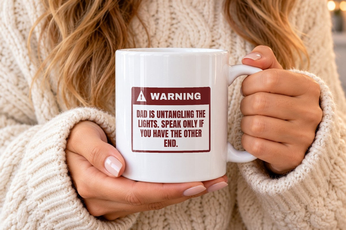 Funny Christmas Dad Coffee Mug Untangling Lights Hand Me The Other End - photo 3