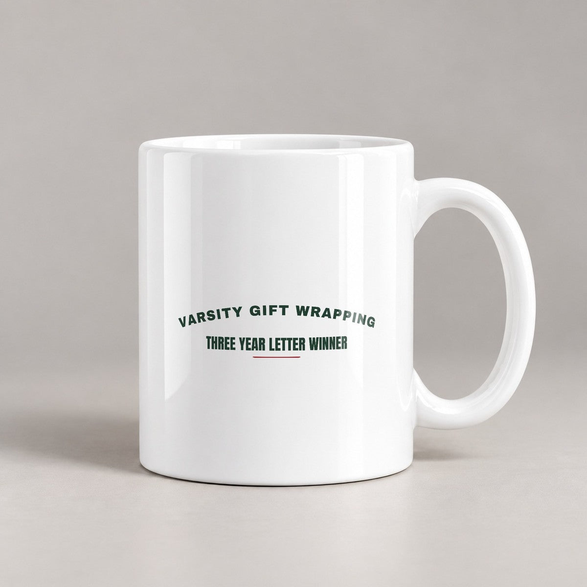 Funny Christmas Wrapping Coffee Mug Varsity Gift Wrapping Letter Winner - photo 3