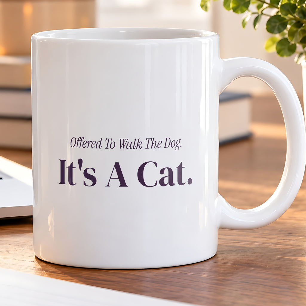 Funny Introvert Christmas Coffee Mug Offered To Walk The Dog It's A Cat - photo 5