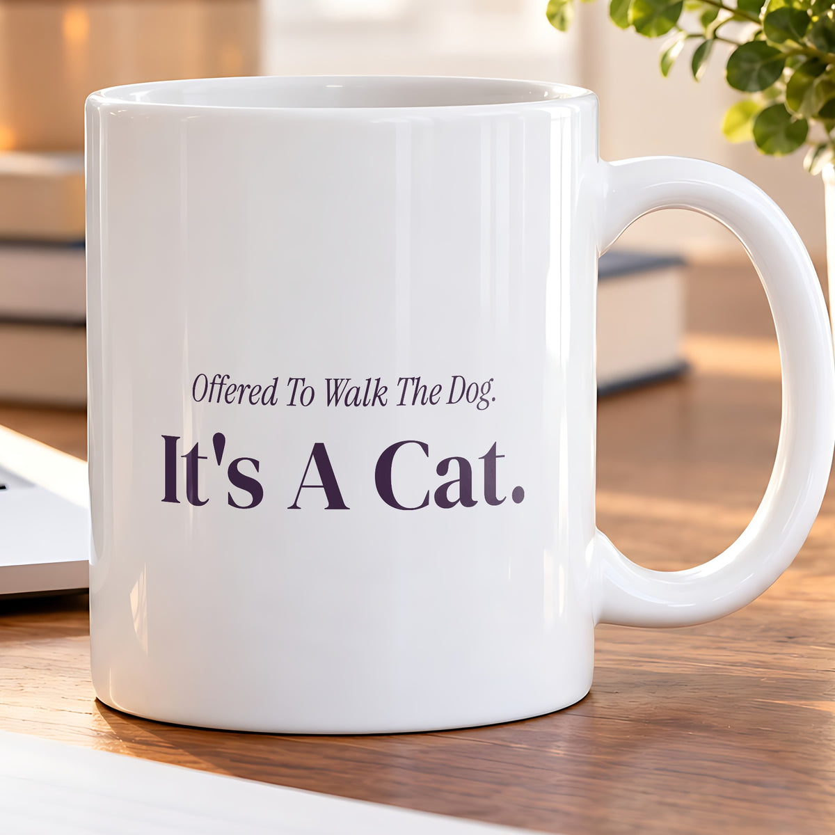 Funny Introvert Christmas Coffee Mug Offered To Walk The Dog It's A Cat - photo 5