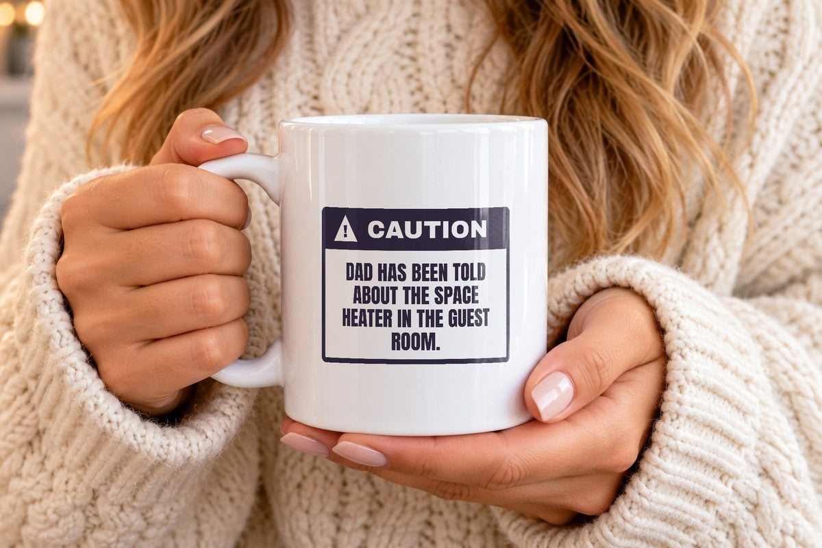 Funny Christmas Dad Coffee Mug Caution Dad Knows About The Heater - photo 4