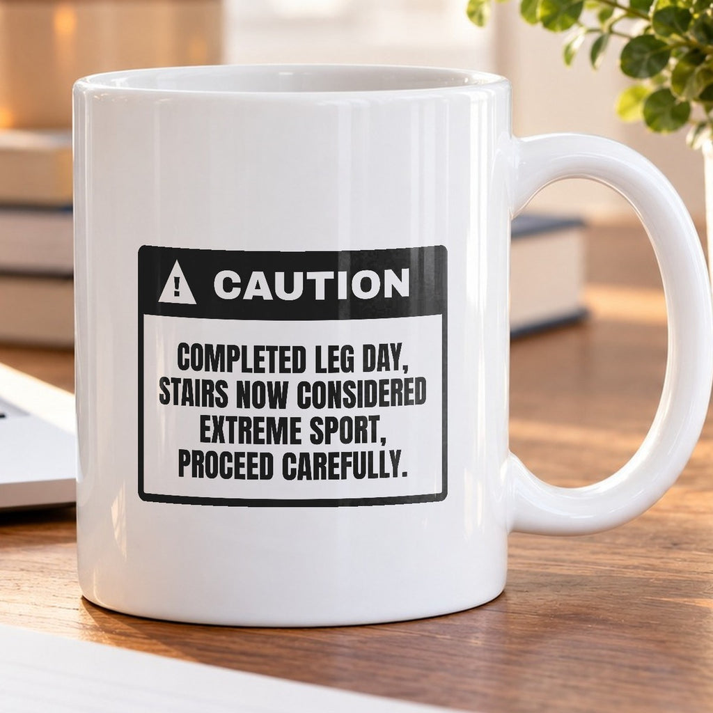 Caution Leg Day Coffee Mug For Gym Lovers - photo 5