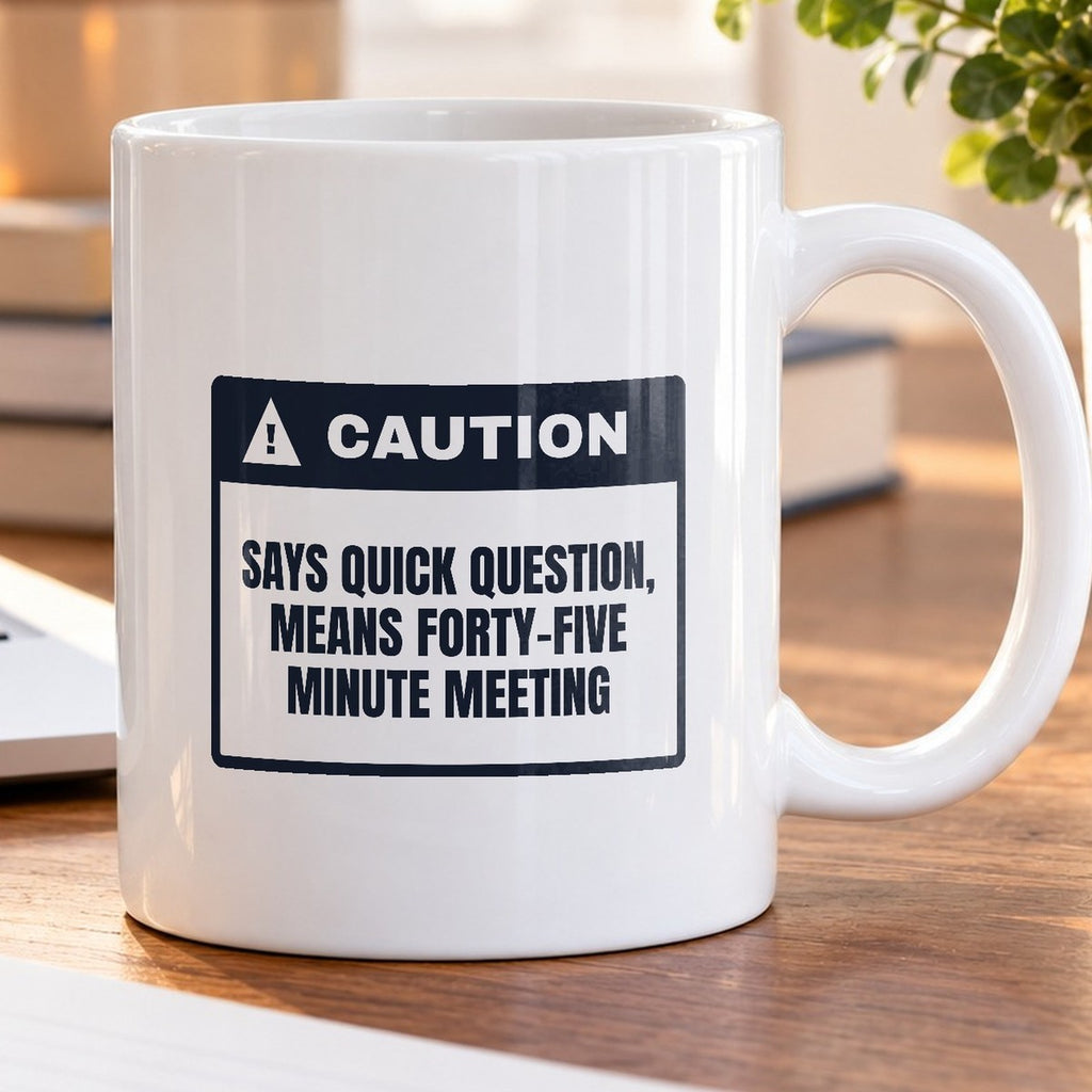 Funny Office Mug Quick Question Means Forty-Five Minutes - photo 5