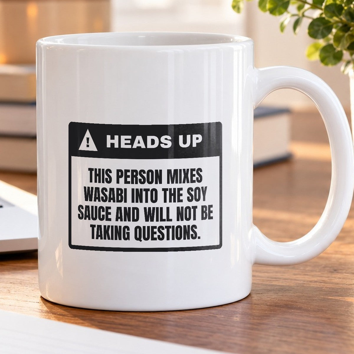 Funny Sushi Coffee Mug Mixes It Into The Soy Warning Label - photo 5