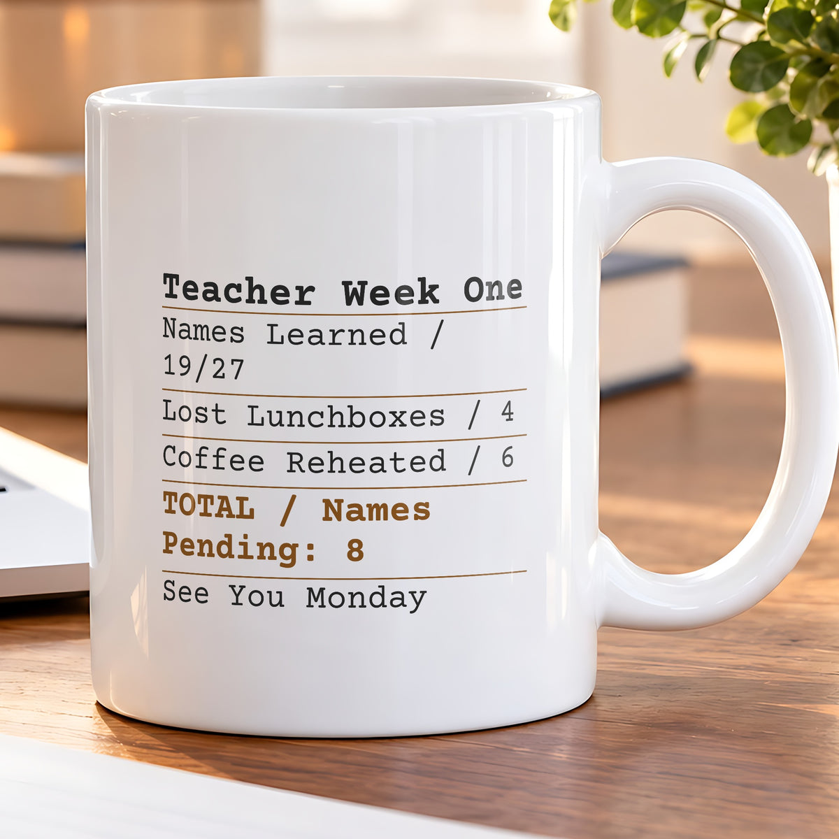 Funny Teacher Coffee Mug Week One Receipt Names Pending For Teachers - photo 5