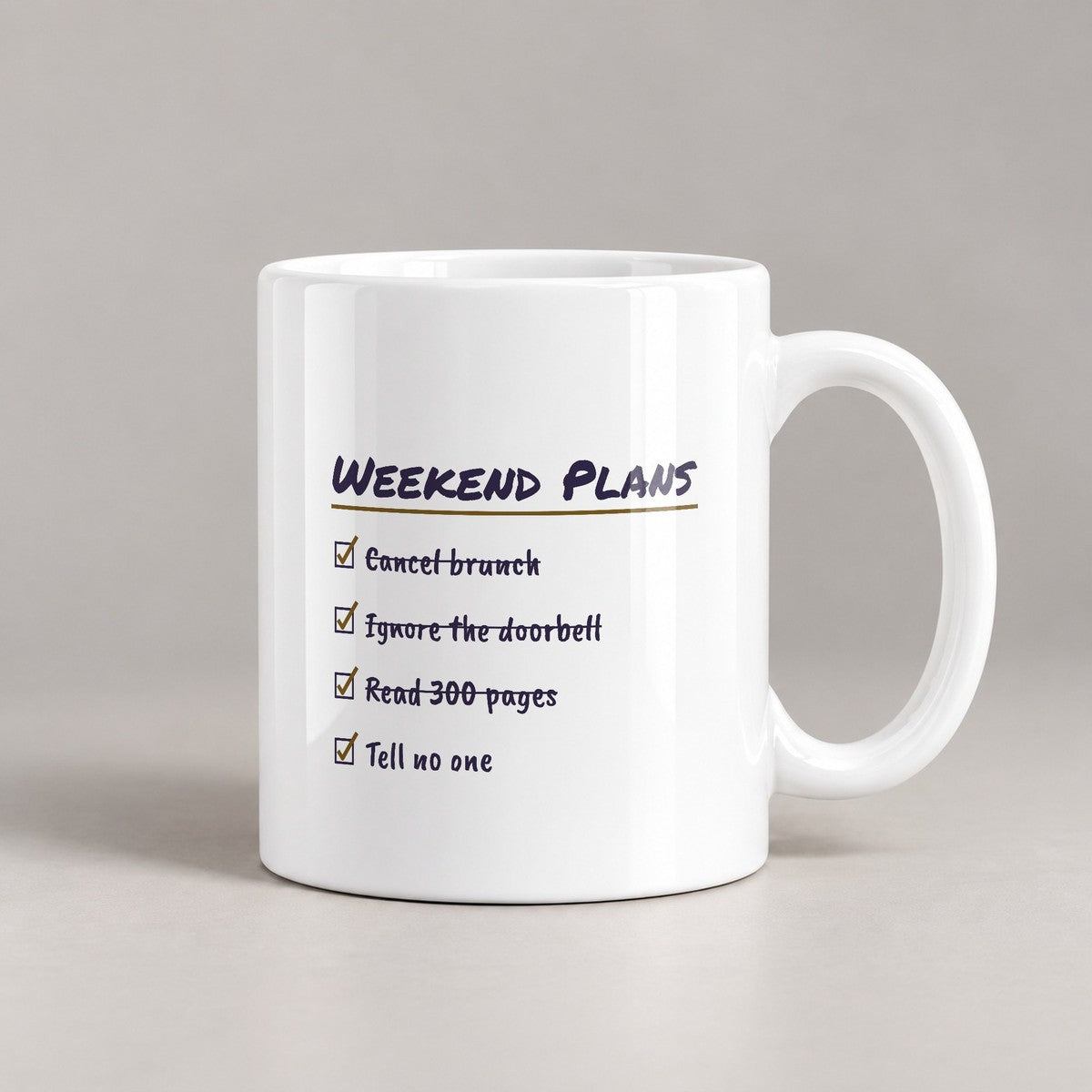 Funny Introvert Coffee Mug Weekend Plans Checklist Tell No One - photo 1
