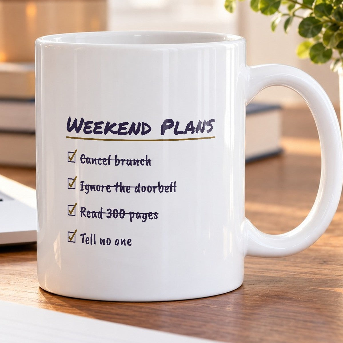 Funny Introvert Coffee Mug Weekend Plans Checklist Tell No One - photo 5